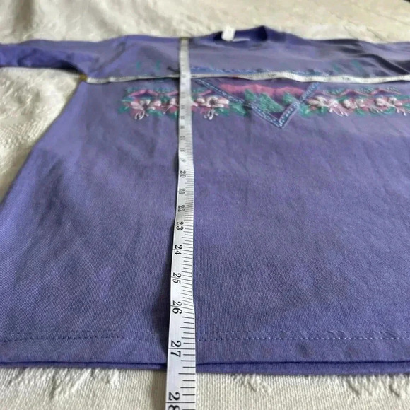 Vintage Sparkly Utah Mtn Landscape 1993 Tee T-Shirt Deadstock Purple Women’s M - Picture 4 of 15